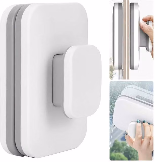 SPETLEK Magnetic Double-Sided Window Cleaner and Squeegee in White – 1