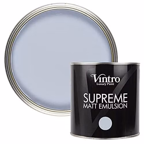 Vintro Luxury Matt Emulsion Multi Surface Paint in Georgian Sky Blue, 2.5L – 1
