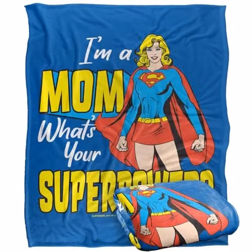Warner Bros. Supergirl Super Soft Silky Touch Fleece Throw Blanket, Multicolour, W: 152 cm, D: 127 cm
