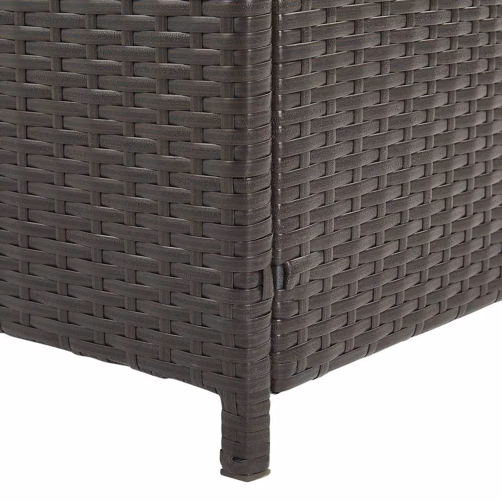 Wyld and Coco Brown Faux Rattan Garden Outdoor Storage Box W/D/H: 126 x 46 x 63 cm – 6