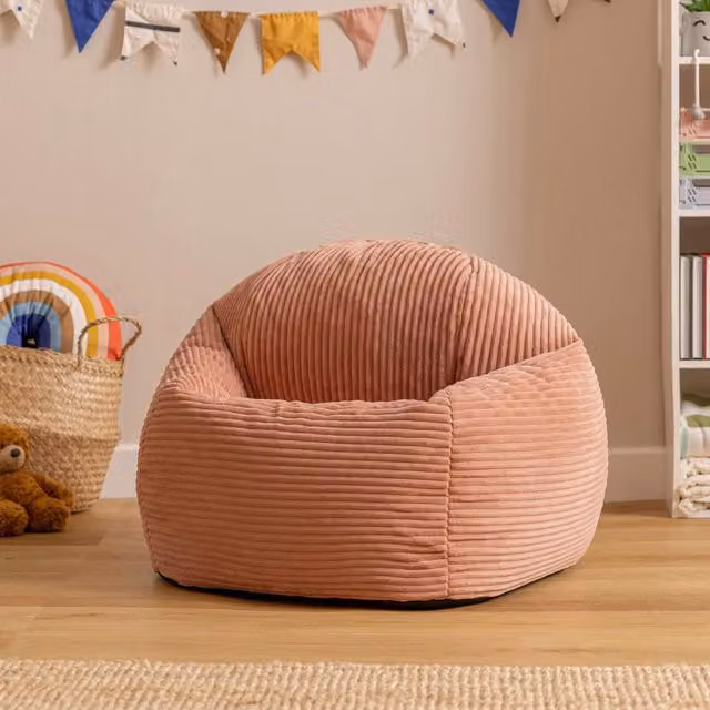 icon Kids High Rest Beanbag in Dusty Pink Corduroy with Removable Cover