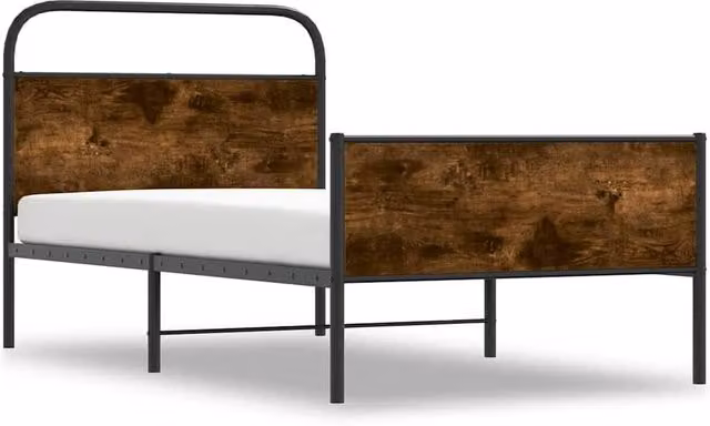 Berkfield Home Elegant Bed Frame in Sonoma Oak and Brown, W/D/H: 100 x 200 cm – 1