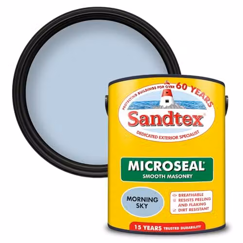 Sandtex Smooth Masonry Paint in Morning Sky Blue, 5L