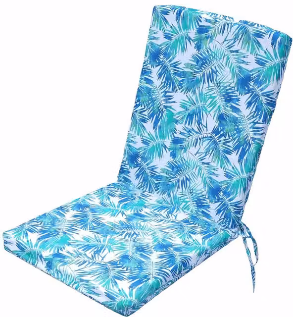 Livinluxury Water Repellent Full Chair Seat and Back Pad with Removable Washable Cover in White and Multicolour