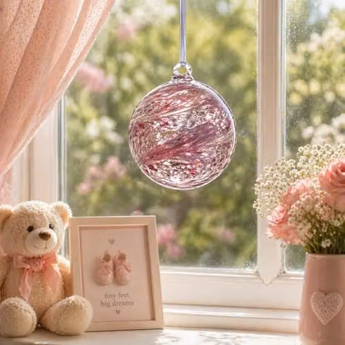 Sienna Glass Pink Friendship Ball Hanging Ornament, Diameter: 10 cm – 2