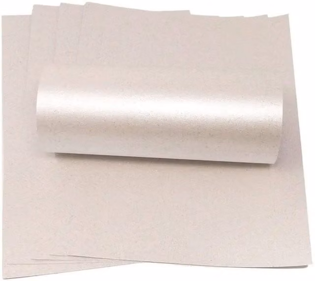 Syntego 10 Sheets of A4 Orchid Sparkle Satin Construction Paper in White