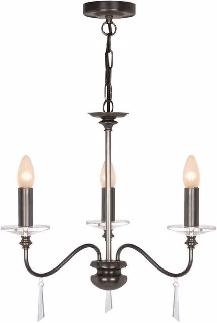 Netlighting Finsbury Park 3 Light Chandelier in Old Bronze and Brown