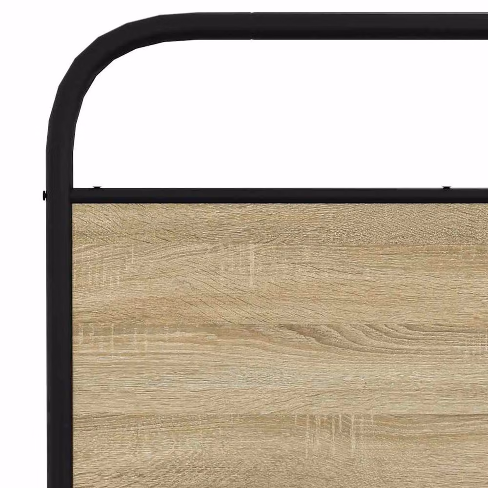 Berkfield Home Metal Bed Frame in Sonoma Oak and Brown, W/D/H: 180 x 200 cm Super King – 3