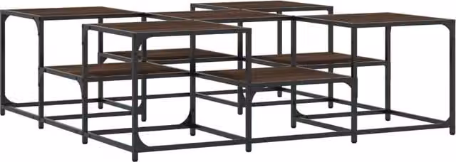 Berkfield Home Brown Oak Coffee Table, W/D/H: 121 x 121 x 40 cm