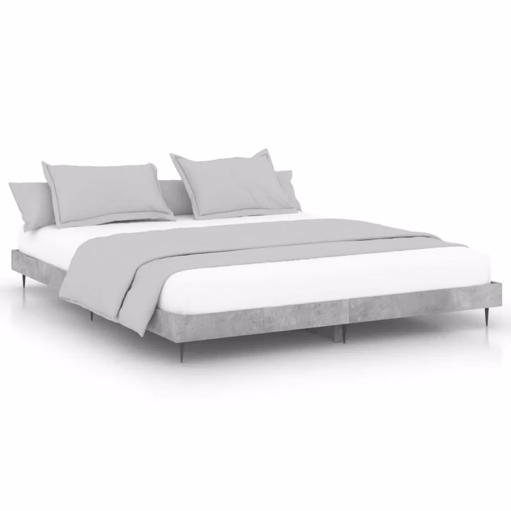 Berkfield Home Modern Bed Frame in Concrete Grey, Engineered Wood, 200 x 200 cm – 2