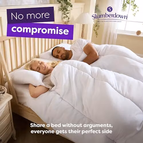 Slumberdown Made For You Two Double Duvet, 4.5 and 10.5 Tog Reversible All Year Round Quilt, White, W/D/H: 200 x 200 cm – 3