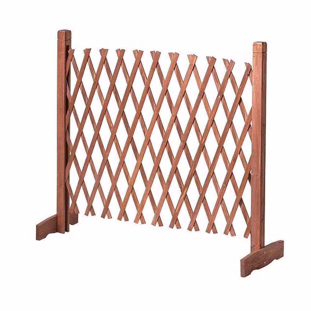 VOGREX Brown Expanding Garden Screen Trellis Style Freestanding Paravent – 3