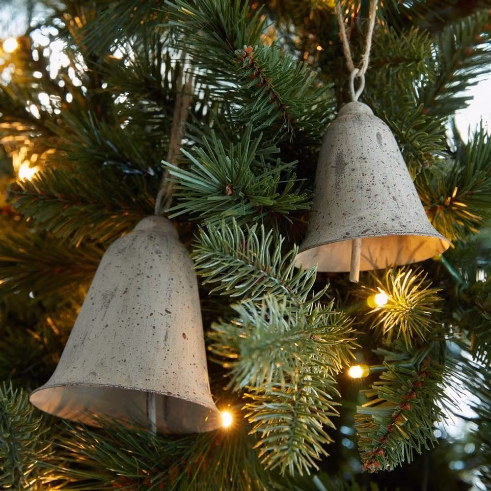 Lemon Pavilion Rustic Metal Hanging Bell Decoration, Brown, W: 8 cm, D: 8 cm, H: 10 cm – 2