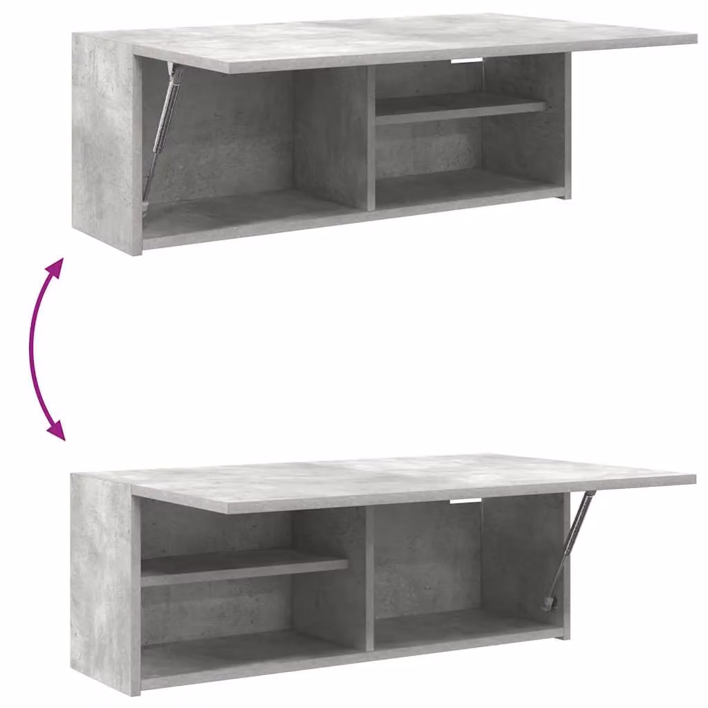 Berkfield Home Wall Mounted Bathroom Cabinet in Concrete Grey, W/D/H: 80 x 25 x 30 cm – 3