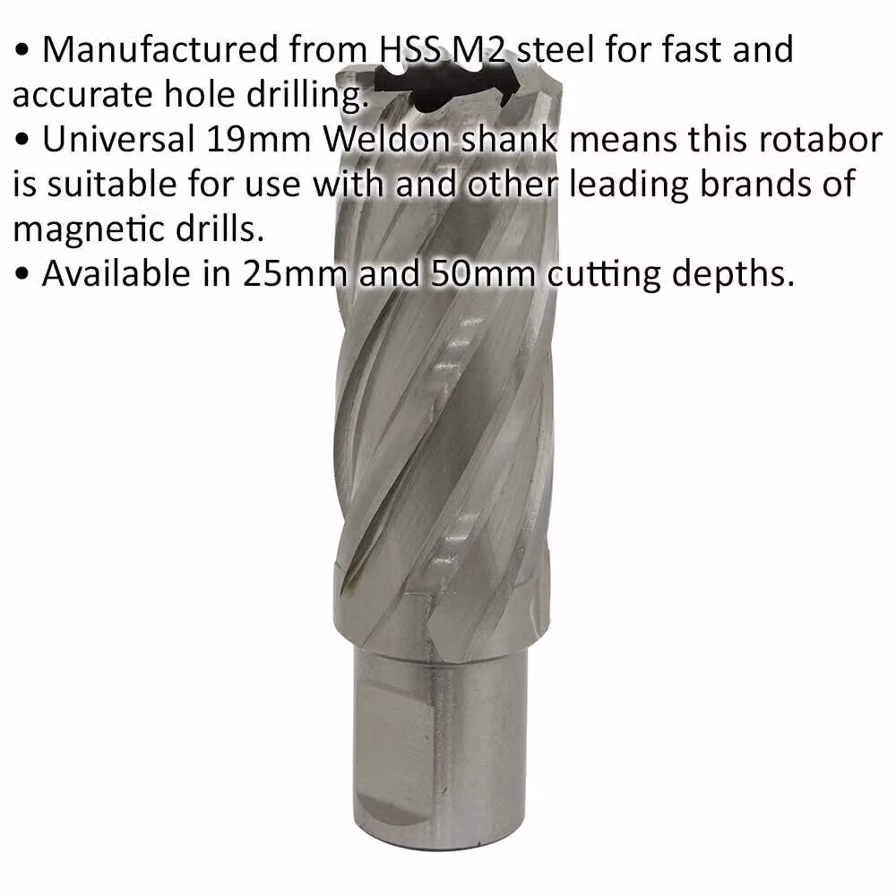 Loops M2 Steel Annular Metal Core Drill Rotabor Cutter, 24 mm Diameter, 50 mm Depth, Silver – 2