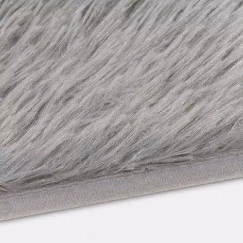 OHS Grey Soft Fluffy Runner Rug, Non-Slip Rectangular Polyester Floor Mat, W/D/H: 60 x 150 cm – 2