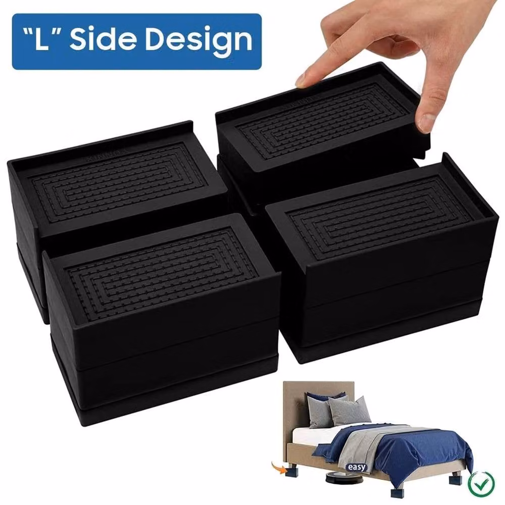 FORGEVIO Black Heavy Duty 3 Inch Bed Risers, 4 Piece Set – 2