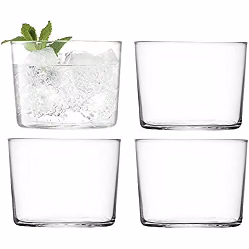 LSA International Gio Transparent Glass Tumbler, 220 ml, Set of 4