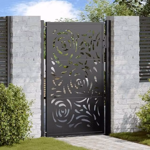 Berkfield Home Black Steel Garden Gate – 1