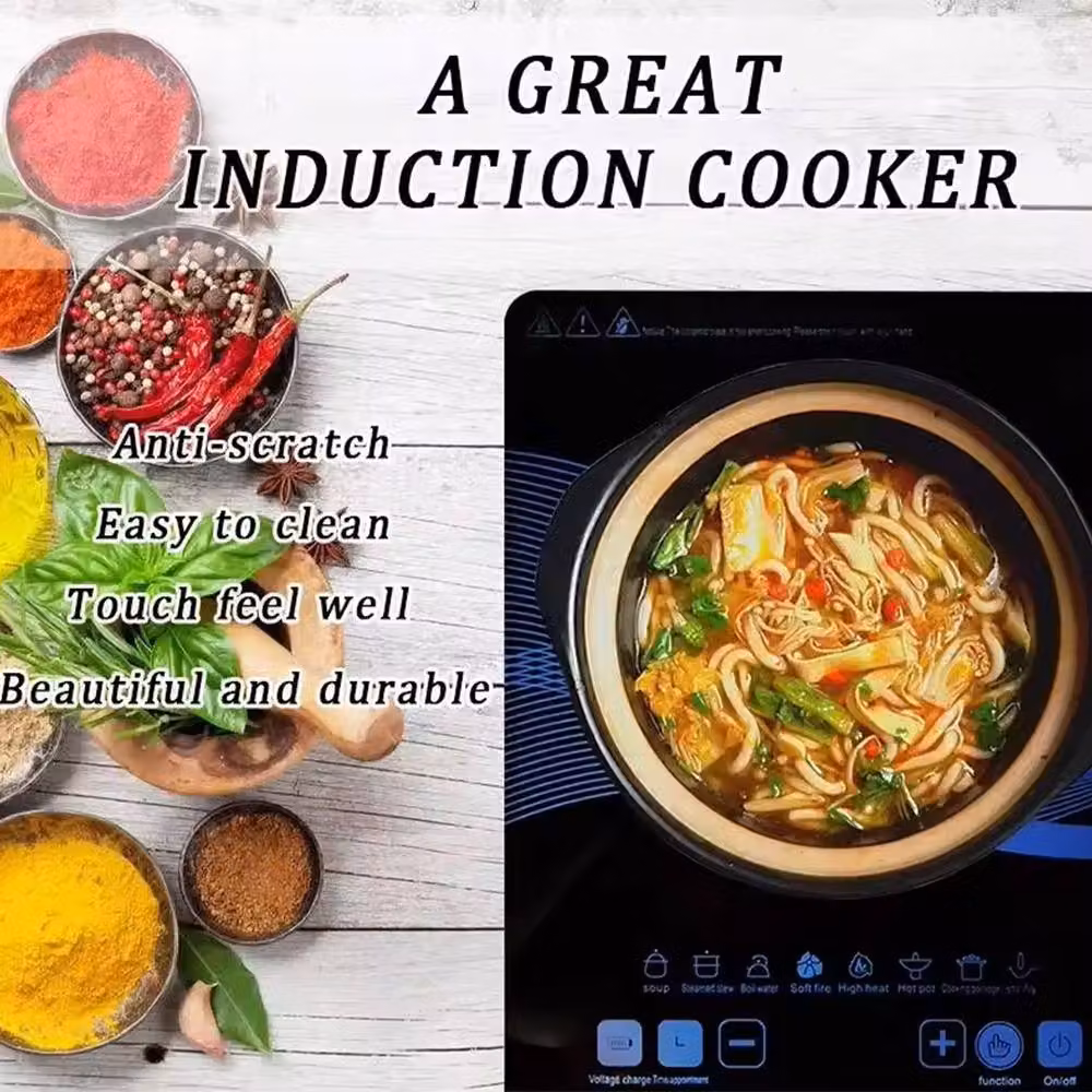 SPETLEK 2200W Portable Digital Induction Hob with Glass Touch Control in Black – 4
