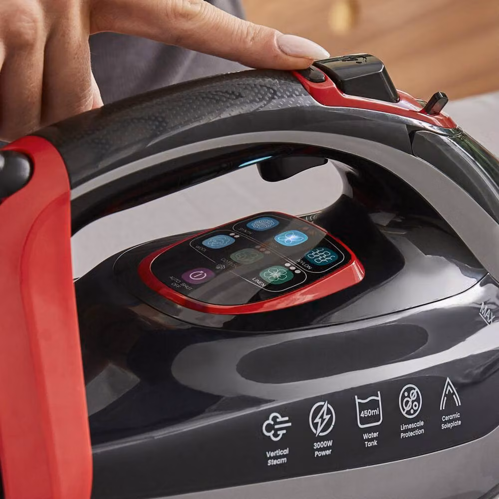 Morphy Richards Power Steam Elite 3000W LED Steam Iron with Ceramic Soleplate and Anti-Calc Function in Black – 8