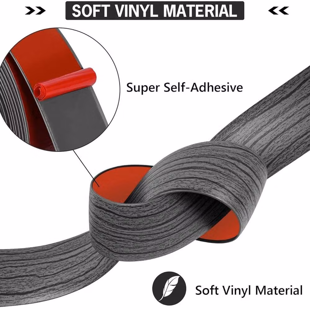 SPETLEK Self Adhesive PVC Carpet Edge Transition Strip in Dark Grey – 1