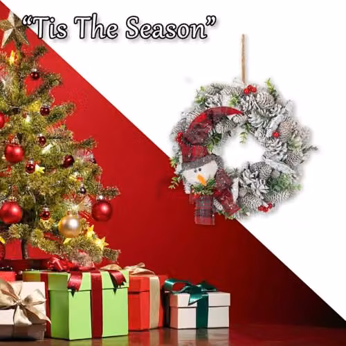 VFM e-Store Green Christmas Wreath Decoration, Diameter: 37 cm – 5