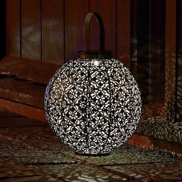 Garden Mile Large Ornate Damasque Lantern in Bronze Effect