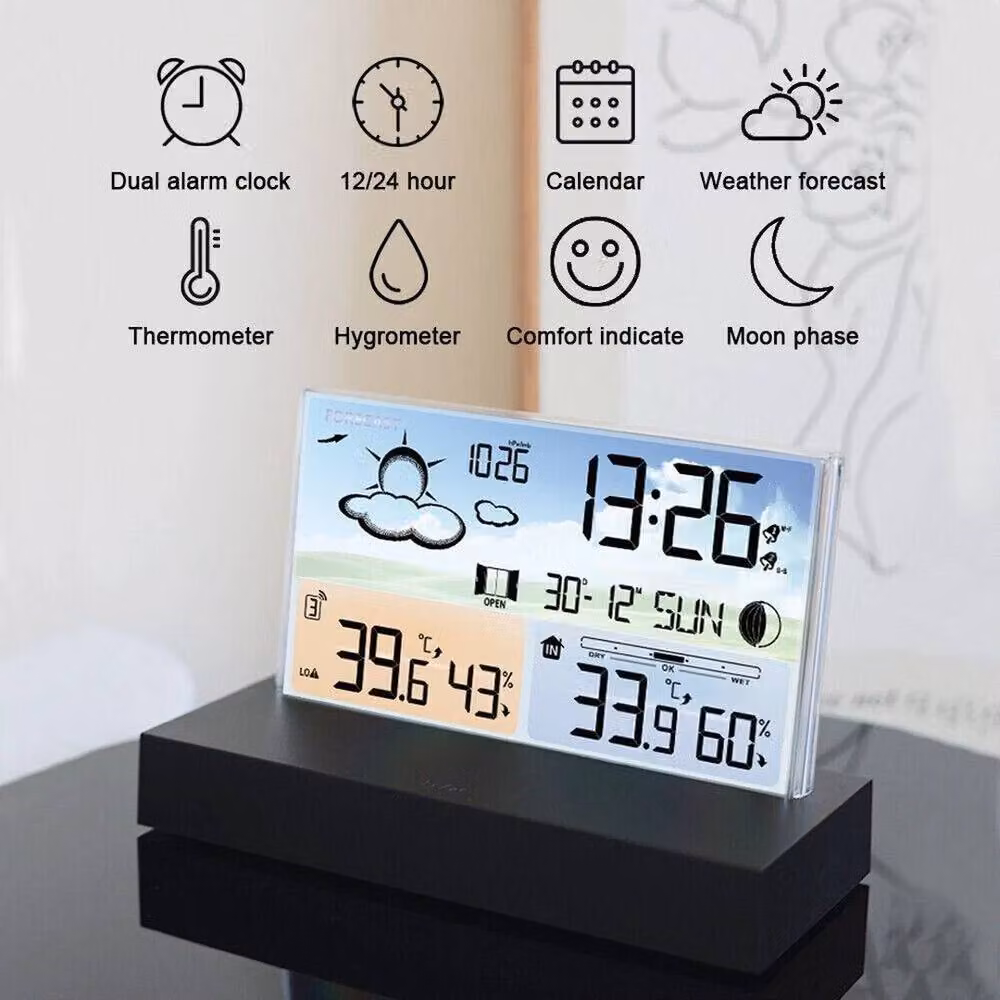 PAWNORA Indoor Outdoor Weather Clock Sensor in Grey – 2