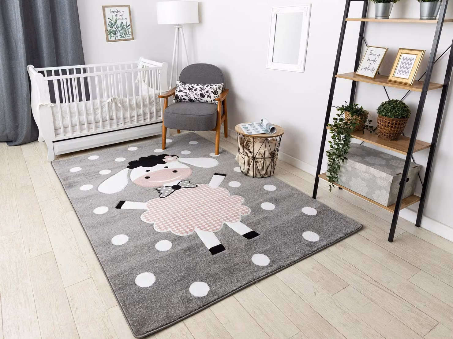 RugsX Petit Rectangular Grey Polypropylene Rug, W: 80 cm, L: 150 cm – 3