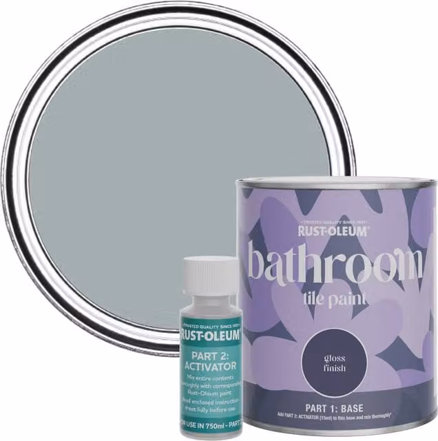Rust-Oleum Bathroom Tile Paint in Gloss Finish, Mineral Grey, 0.75 l