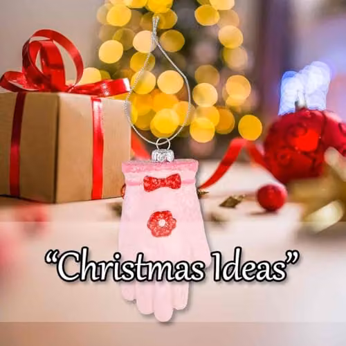VFM e-Store Pink Glitter Glove Hanging Christmas Tree Ornament, W/D/H: 12.5 x 6 x 2.5 cm – 5