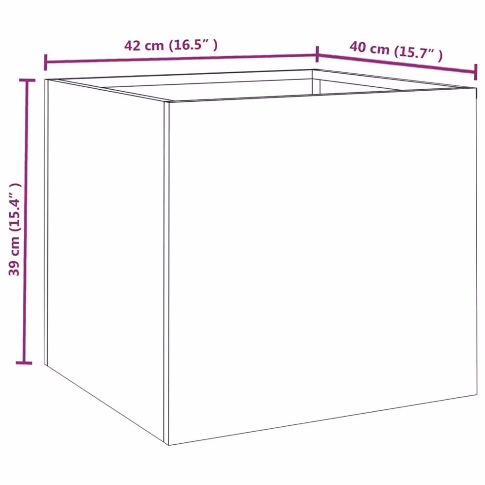 Berkfield Home Corten Steel Planter Tub in Brown, W/D/H: 42 x 40 x 39 cm – 3