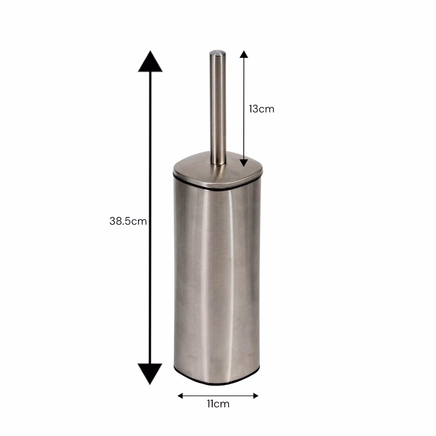 Showerdrape Capri White Toilet Brush and Holder with Silver Stainless Steel Base – 2
