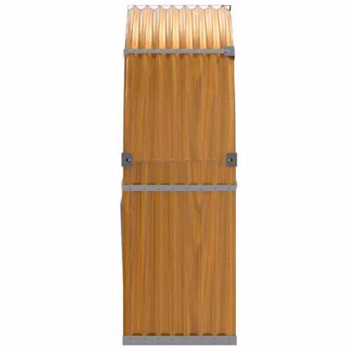 vidaXL Freestanding Log Holder in Brown Wood Look Galvanised Steel W/D/H: 120 x 45 x 140 cm – 3