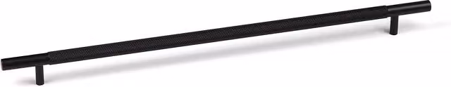 Matt Black Knurled T-Bar Handles and Round Knob Modern Set, Length: 385 mm