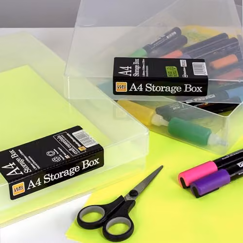 WestonBoxes A4 Heavy Duty Opaque White Plastic Storage Boxes with Lid – 4