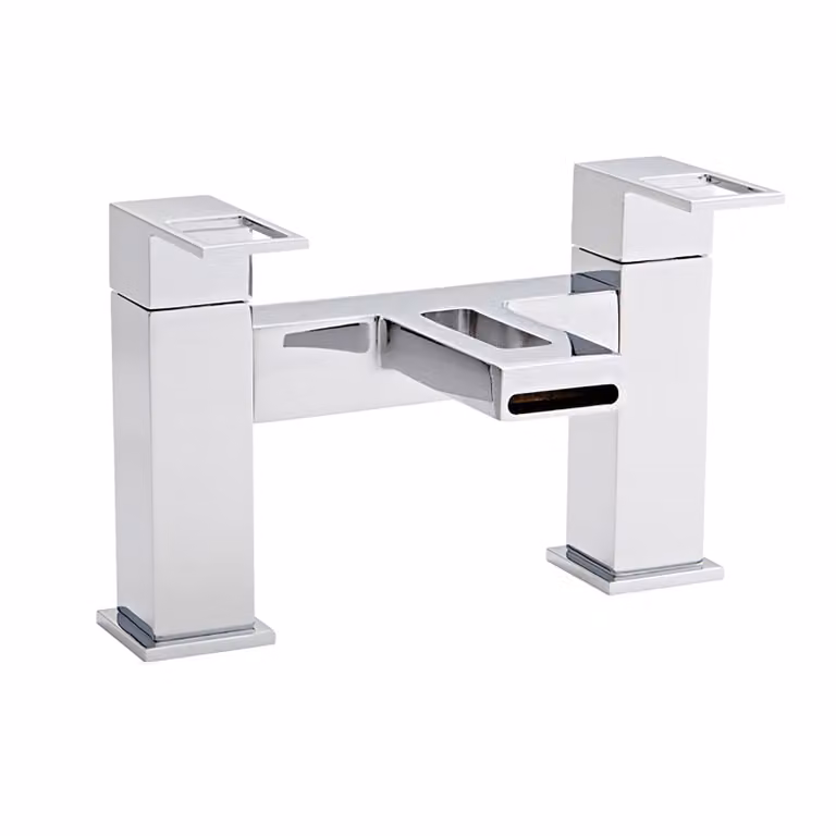 Kartell Two-Handle Chrome Brass Countertop Bathtub Filler Tap