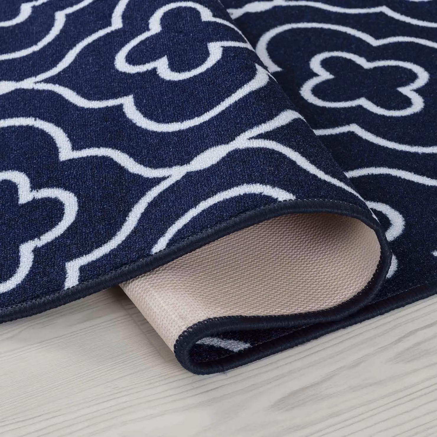 Desire Rugs Non-Slip Machine Washable Quatrefoil Design Doormat in Blue, W: 50 cm, D: 80 cm – 3