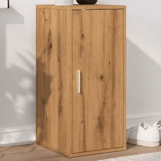 Berkfield Home Artisan Oak Shoe Cabinet in Brown, W/D/H: 32 x 35 x 70 cm – 1