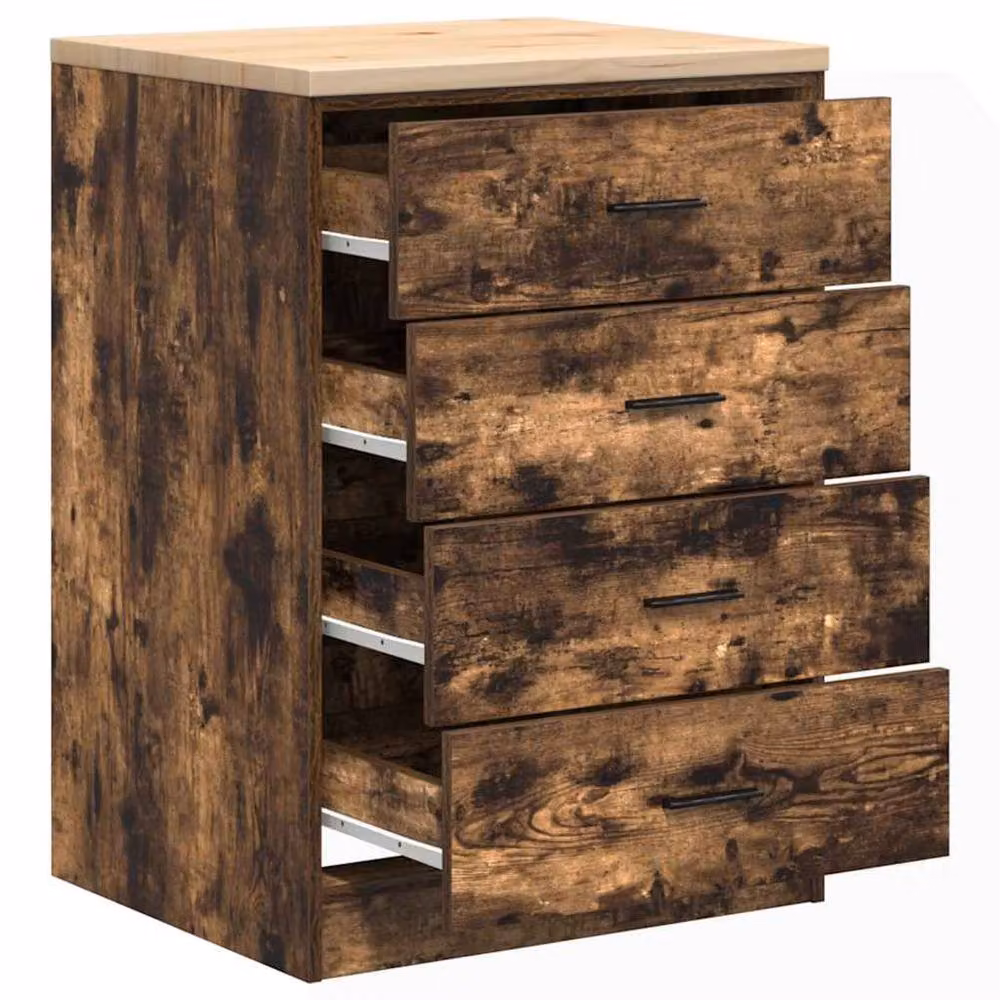 Berkfield Home Garage Storage Cabinet in Smoked Oak Brown, W/D/H: 60 x 51 x 85 cm – 4