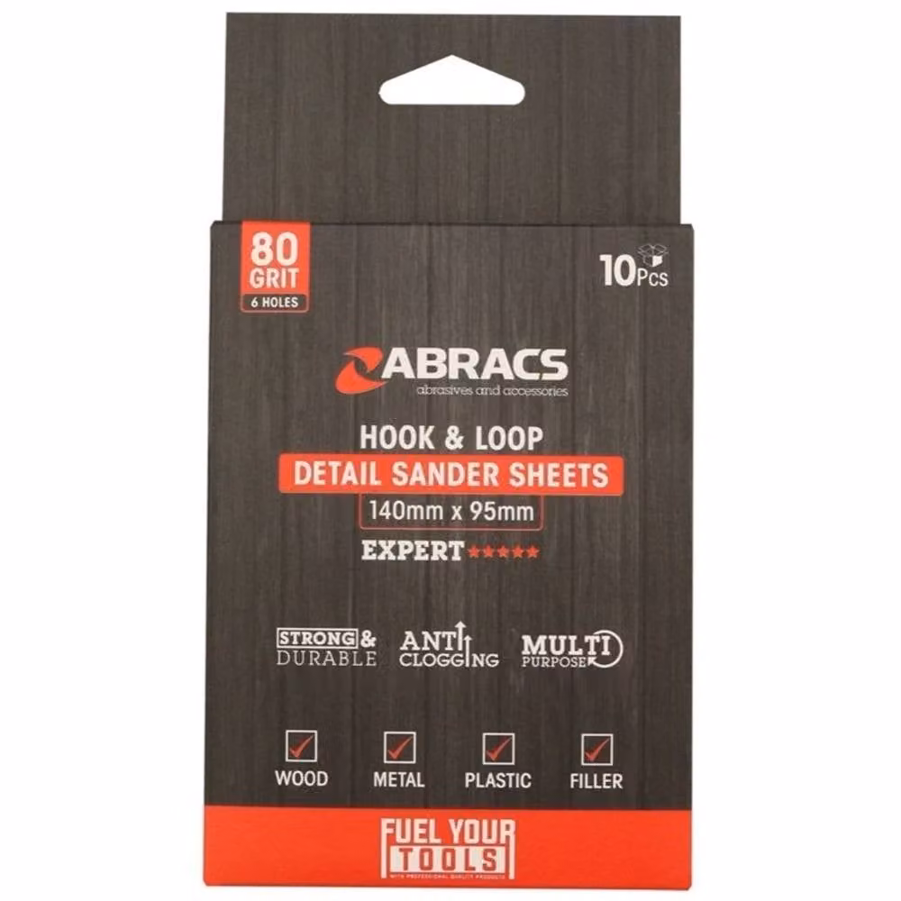 Abracs Universal Detail Sander Hook and Loop Sanding Sheets, Brown, Pack of 10 – 2