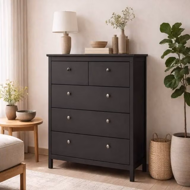 Wyld Haus Gossmere 5 Drawer Chest in Matt Black