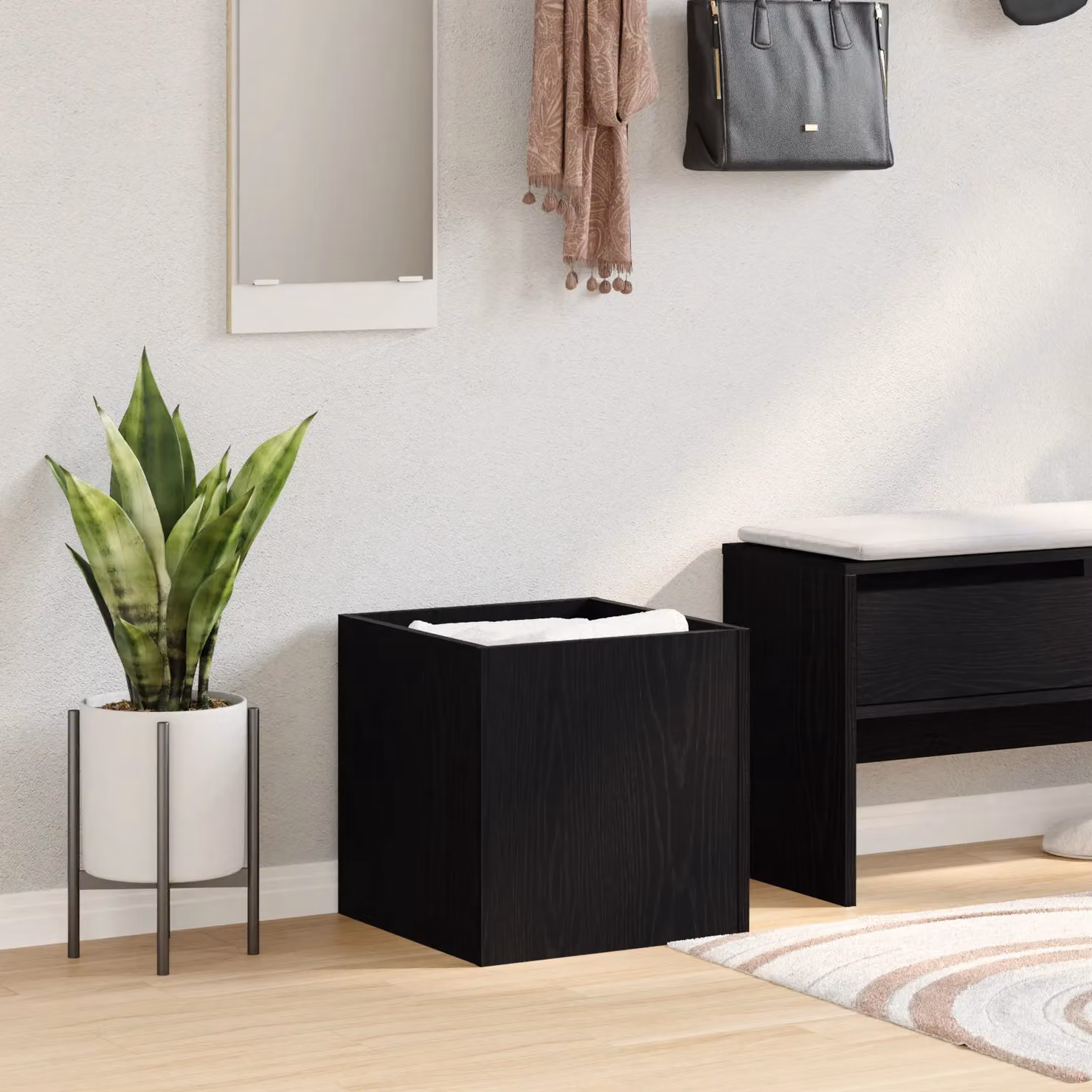 Berkfield Home Black Oak Planter Box W/D/H: 40 x 40 x 40 cm – 4