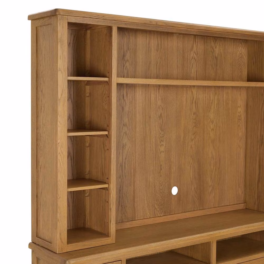 FORGEVIO XXL Widescreen TV Media Storage Wall Unit in Light Oak Brown – 2