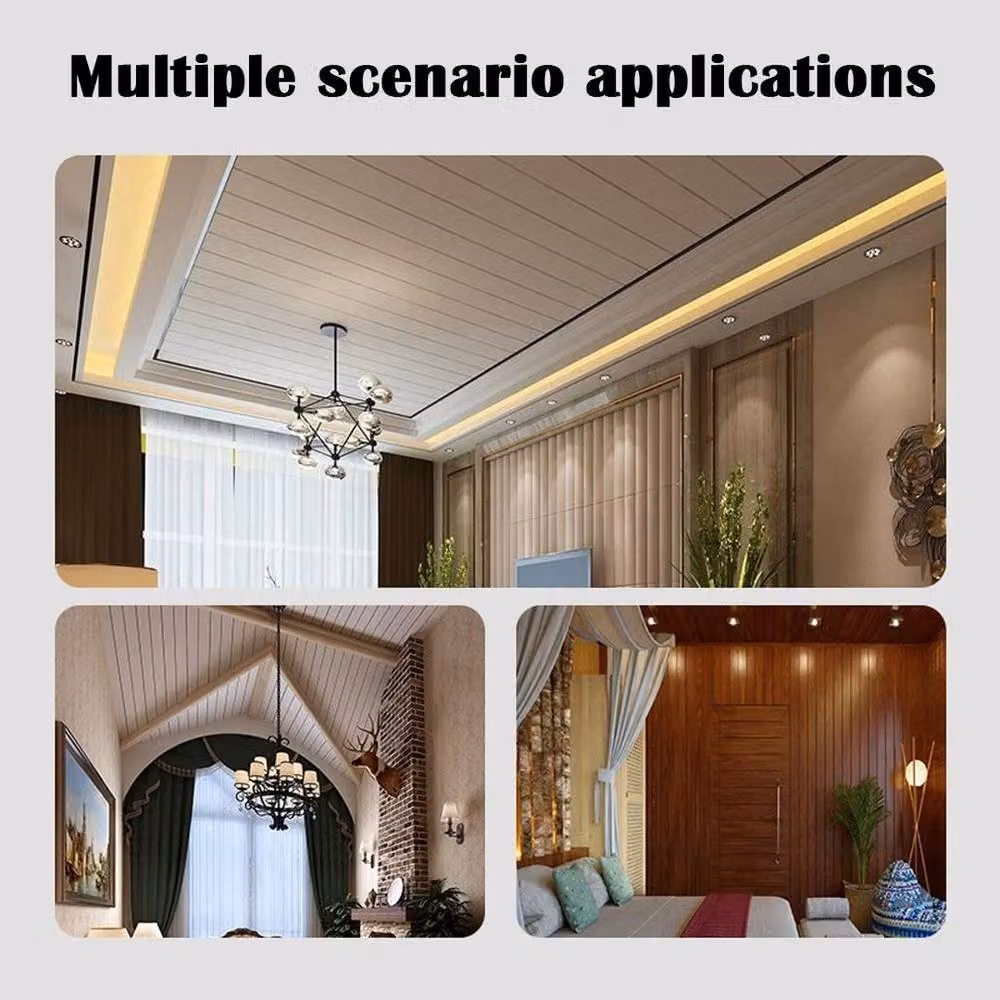FLAVORA 6-Piece V-Grooved MDF Wall Panels in Beige, W: 40 cm, H: 120 cm, D: 0.6 cm – 2