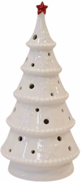 Four Candle White LED Winter Wonderland Tabletop Tree with Star, Height: 25 cm – 1