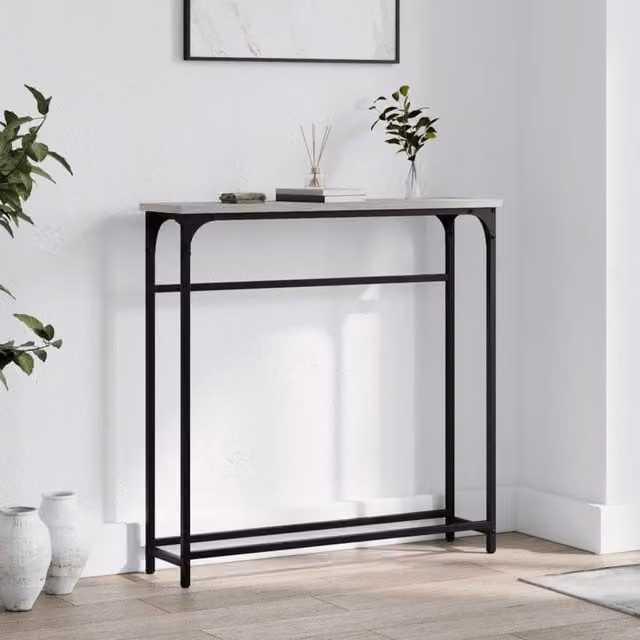 Berkfield Home Grey Sonoma Console Table, W/D/H: 75 x 19.5 x 75 cm