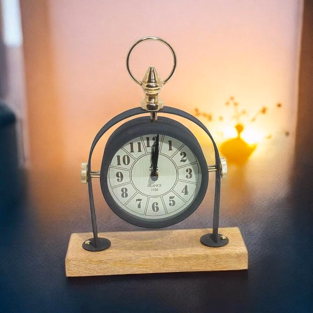 Minster Analog Tabletop Clock in Black, W23 x D8 x H29 cm – 4