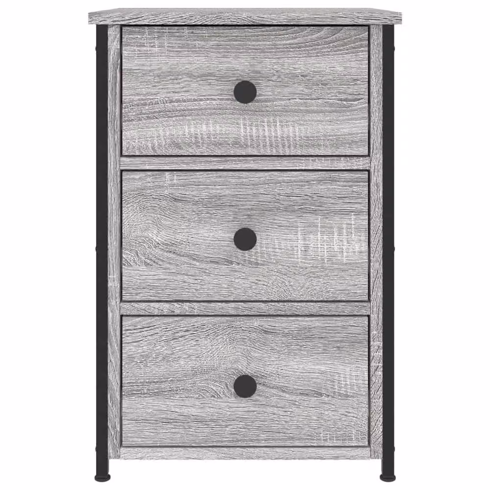Berkfield Home Set of 2 Grey Sonoma Bedside Cabinets, W/D/H: 40 x 36 x 60 cm – 3